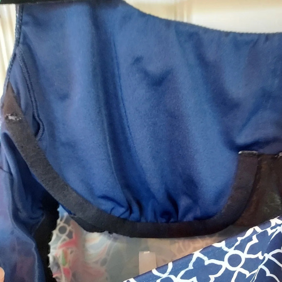 Lane Ends Square Neck Underwire Tankini Top Swimsuit Adjustable Straps Size 14L - Picture 7 of 11